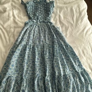 Sea New York Blue and White Floral Maxi Dress